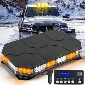 imageNilight 42 LED Roof Top Strobe Lights Hazard Emergency Safety Warning Flashing Light Bar wControl Panel Magnetic Mount 12V 24V Car Truck Tractor Snow Plow Construction VehiclesAmber White