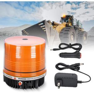 imageNilight Amber Beacon Light 12V24V Aluminum Base Flashing Safety Warning Lights Permanent ampamp Magnet Mount LED Emergency Rotating Strobe Light for Forklift Truck Tractor UTV Snow Plow 2 Years WarrantyAmber