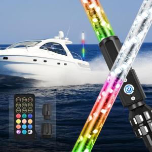 imageNilight Boat Navigation Whip Light 3FT 360 Visibility 2NM Coast Guard Compliant 400 Patterns with Remote Plugin Base LED Spiral Boats Stern Lights for Night Fishing Yacht Pontoon Accessories