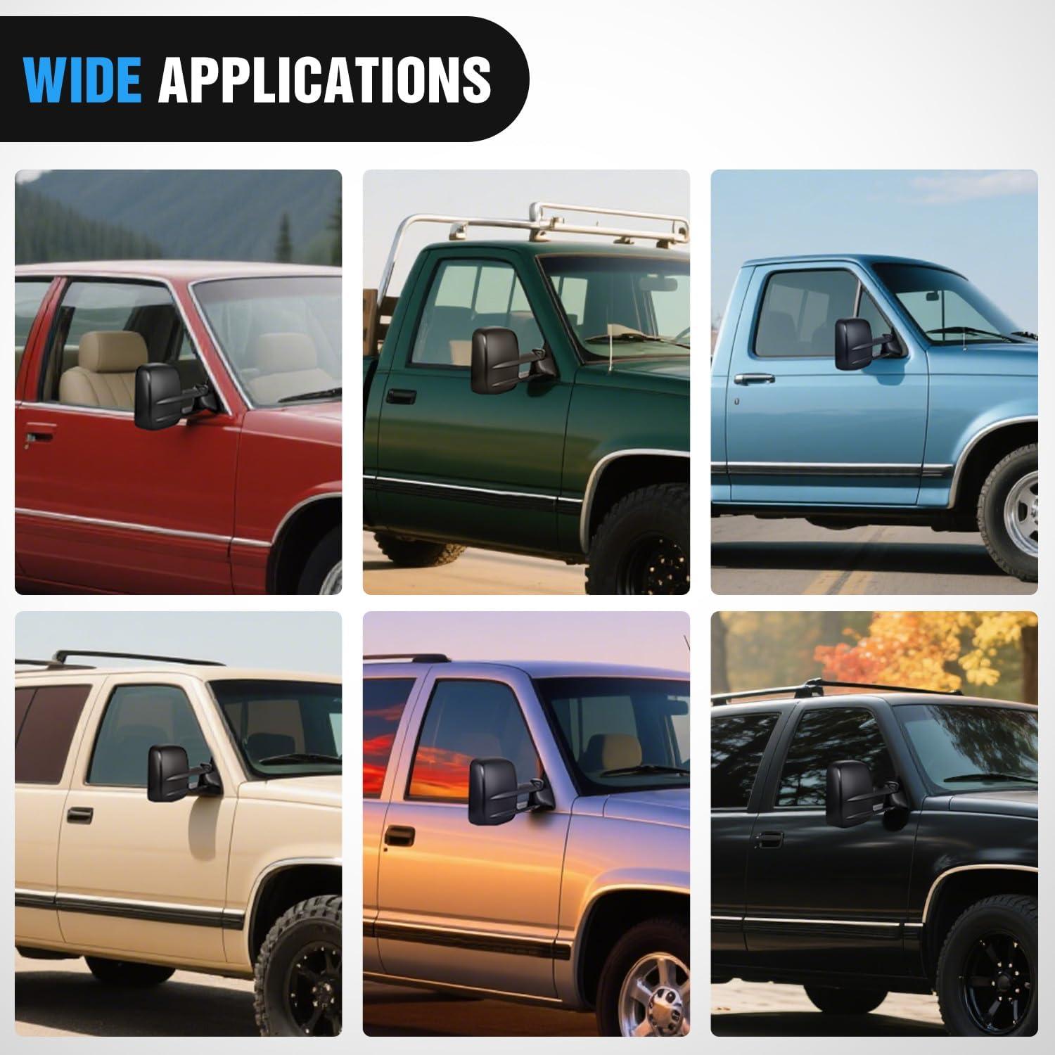 imageNilight Towing Mirrors Manual Adjusted Flat Convex Glass Telescoping Folding Compatible With 19881998 Chevy Silverado GMC Sierra CK 1500 2500 3500 Tahoe Suburban Yukon