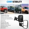 imageNilight Towing Mirrors Manual Adjusted Flat Convex Glass Telescoping Folding Compatible With 19881998 Chevy Silverado GMC Sierra CK 1500 2500 3500 Tahoe Suburban Yukon