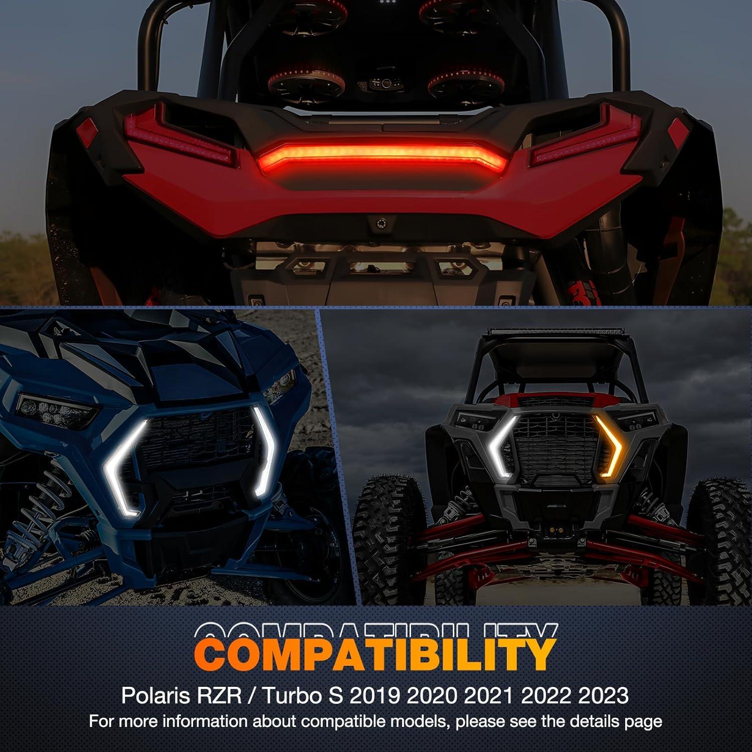 imageNilight Turn Signal Fang Lights LED Accent Street Legal Front Signature Light Compatible with Polaris RZR XP 1000 Turbo Accessories 2019 2020 2021 2022 2023Turn Signal Lights wTail Light