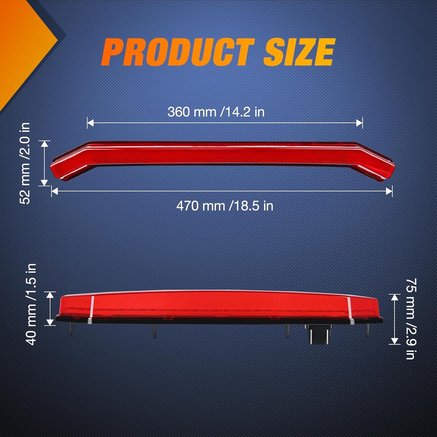 imageNilight Turn Signal Fang Lights LED Accent Street Legal Front Signature Light Compatible with Polaris RZR XP 1000 Turbo Accessories 2019 2020 2021 2022 2023Center Tail LightRed Housing