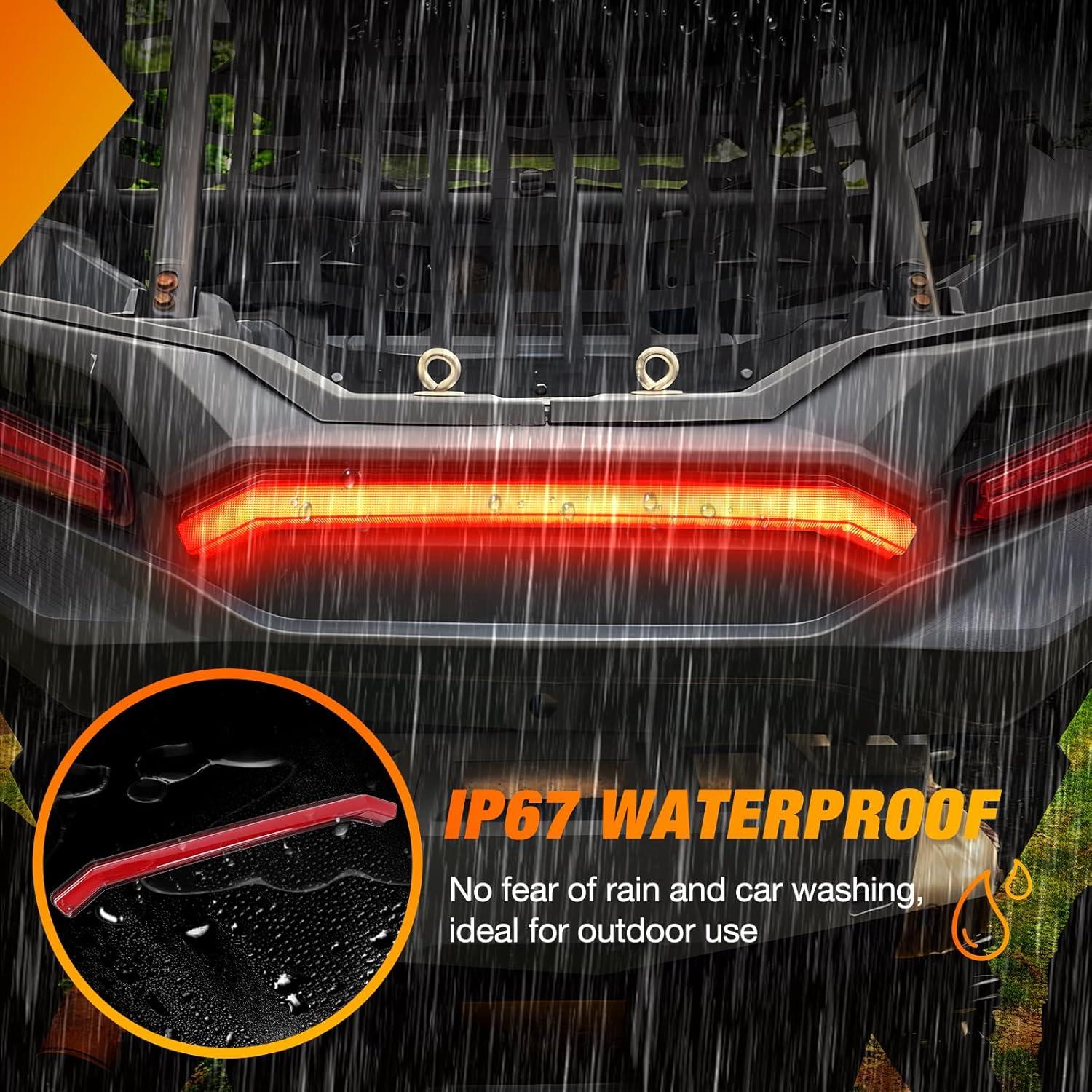 imageNilight Turn Signal Fang Lights LED Accent Street Legal Front Signature Light Compatible with Polaris RZR XP 1000 Turbo Accessories 2019 2020 2021 2022 2023Center Tail LightRed Housing