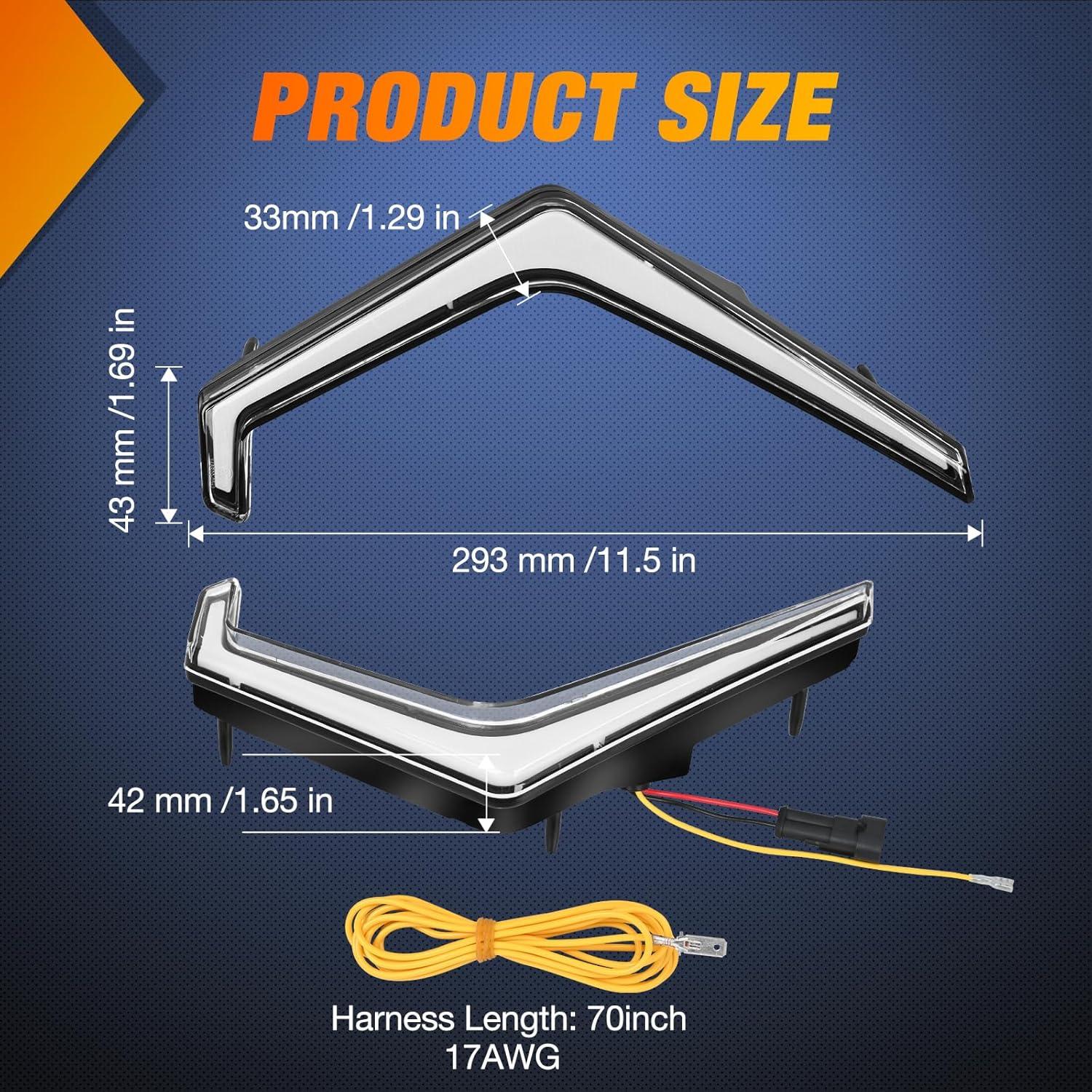 imageNilight Turn Signal Fang Lights LED Accent Street Legal Front Signature Light Compatible with Polaris RZR XP 1000 Turbo Accessories 2019 2020 2021 2022 2023Turn Signal Lights