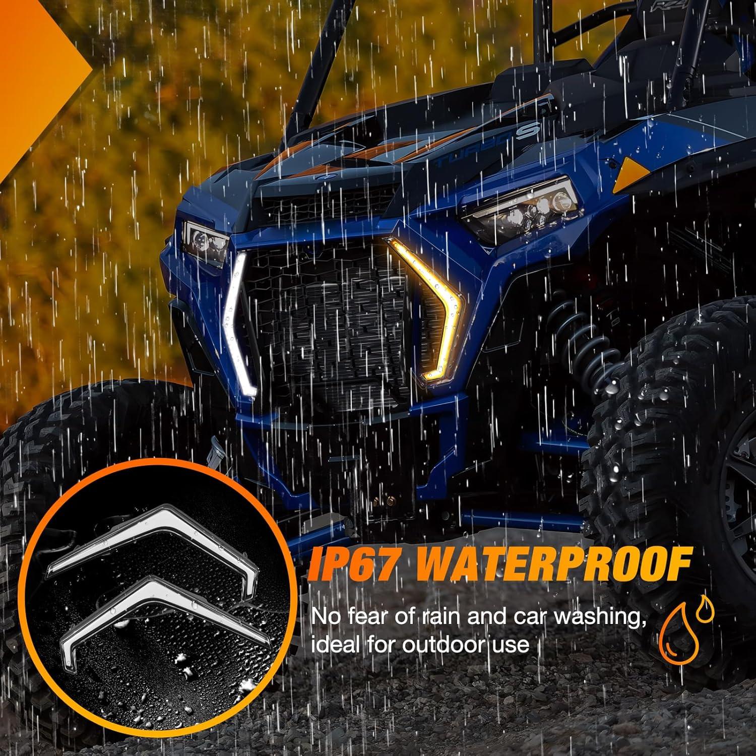 imageNilight Turn Signal Fang Lights LED Accent Street Legal Front Signature Light Compatible with Polaris RZR XP 1000 Turbo Accessories 2019 2020 2021 2022 2023Turn Signal Lights