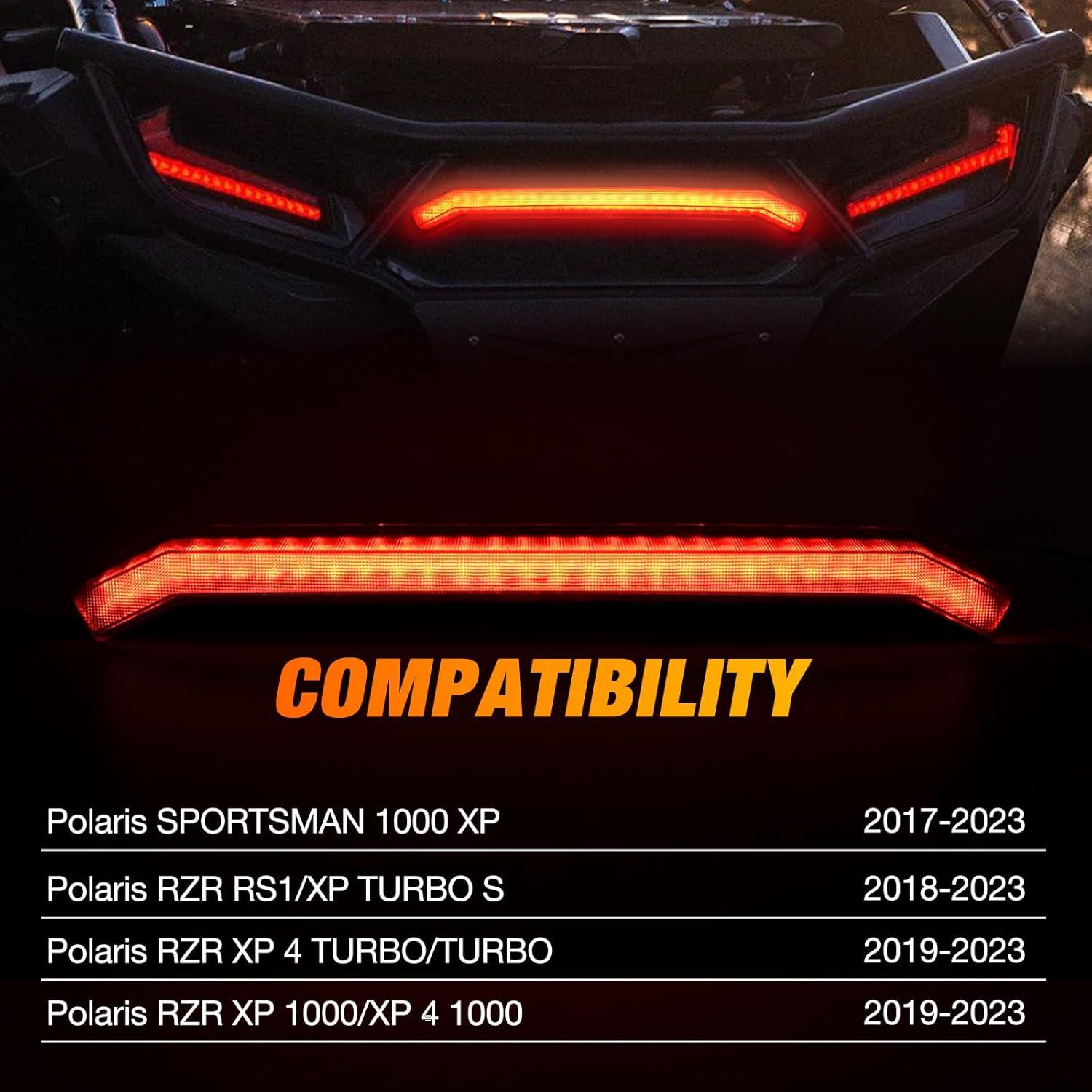 imageNilight Turn Signal Fang Lights LED Accent Street Legal Front Signature Light Compatible with Polaris RZR XP 1000 Turbo Accessories 2019 2020 2021 2022 2023Center Tail LightRed Housing