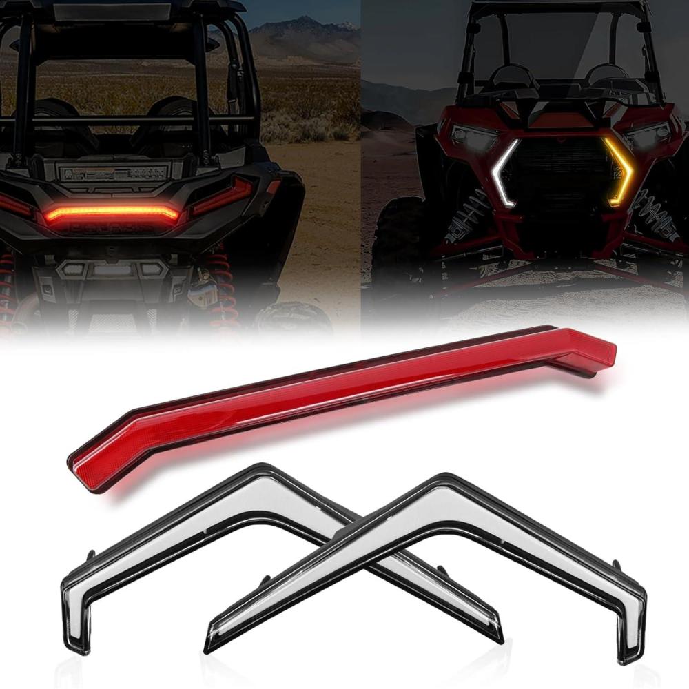 imageNilight Turn Signal Fang Lights LED Accent Street Legal Front Signature Light Compatible with Polaris RZR XP 1000 Turbo Accessories 2019 2020 2021 2022 2023Turn Signal Lights wTail Light