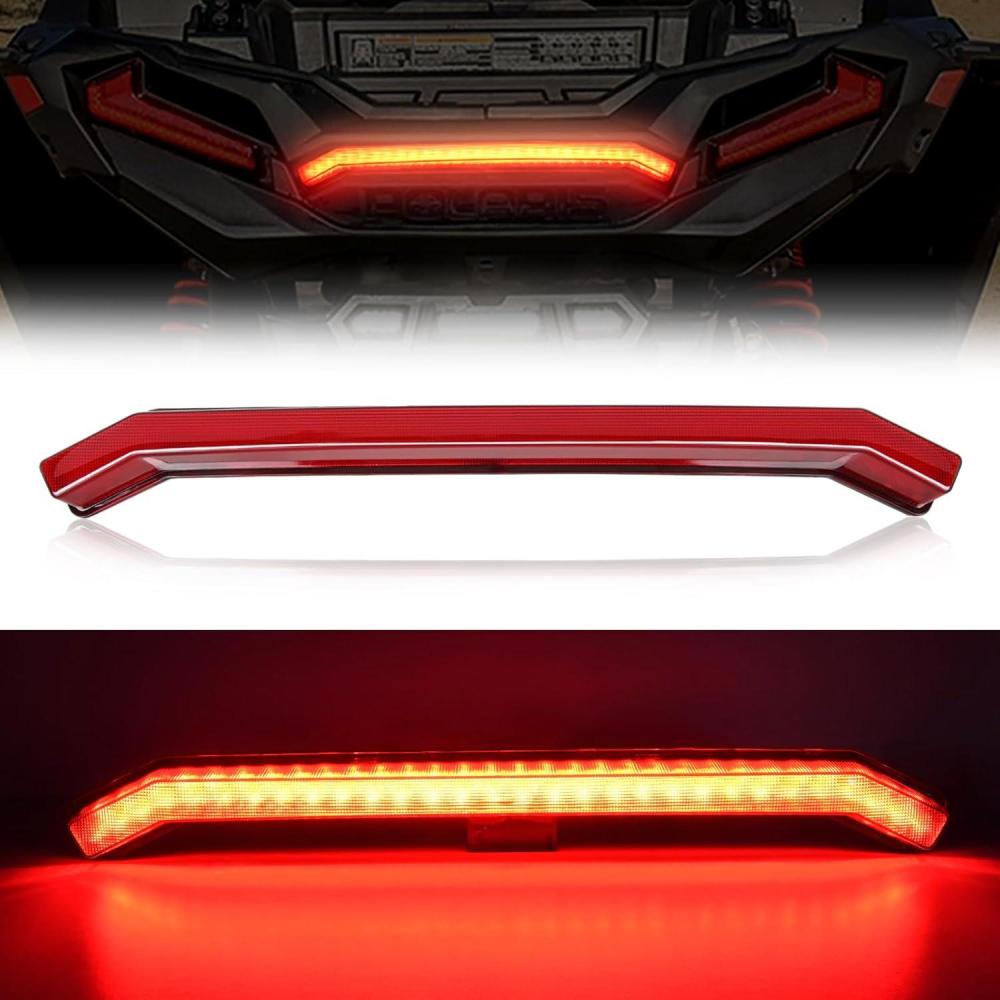 imageNilight Turn Signal Fang Lights LED Accent Street Legal Front Signature Light Compatible with Polaris RZR XP 1000 Turbo Accessories 2019 2020 2021 2022 2023Center Tail LightRed Housing