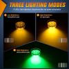 imageNilight 34 LED Dual Face Watermelon Light 2PCS Amber and Red Clear Lens Auxiliary Side Marker Clearance Turn signal Brake Pedestal Lights IP68 Waterproof for Trailer Semi Trucks Pickup Camper RVAmber Green