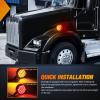 imageNilight Square Double Face Fender Pedestal Light 2PCS 52LED Amber Red Brake Turn Marker Tail Lights w 3 Studs Mount for Mack Kenworth Freightliner Truck Towing Trailer2Pcs Trailer Fender Lights