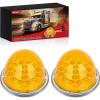 imageNilight 34 LED Dual Face Watermelon Light 2PCS Amber and Red Clear Lens Auxiliary Side Marker Clearance Turn signal Brake Pedestal Lights IP68 Waterproof for Trailer Semi Trucks Pickup Camper RVAmber