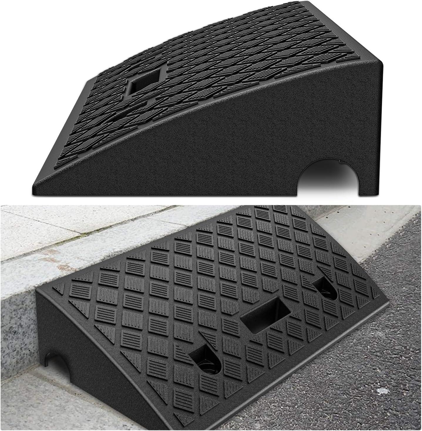 imageNilight Plastic Curb Ramps 42quot Rise Portable Lightweight Heavy Duty Threshold Ramp for Driveway Lawn Mower Scooter Bike Motorcycle Wheelchair 2 Pack