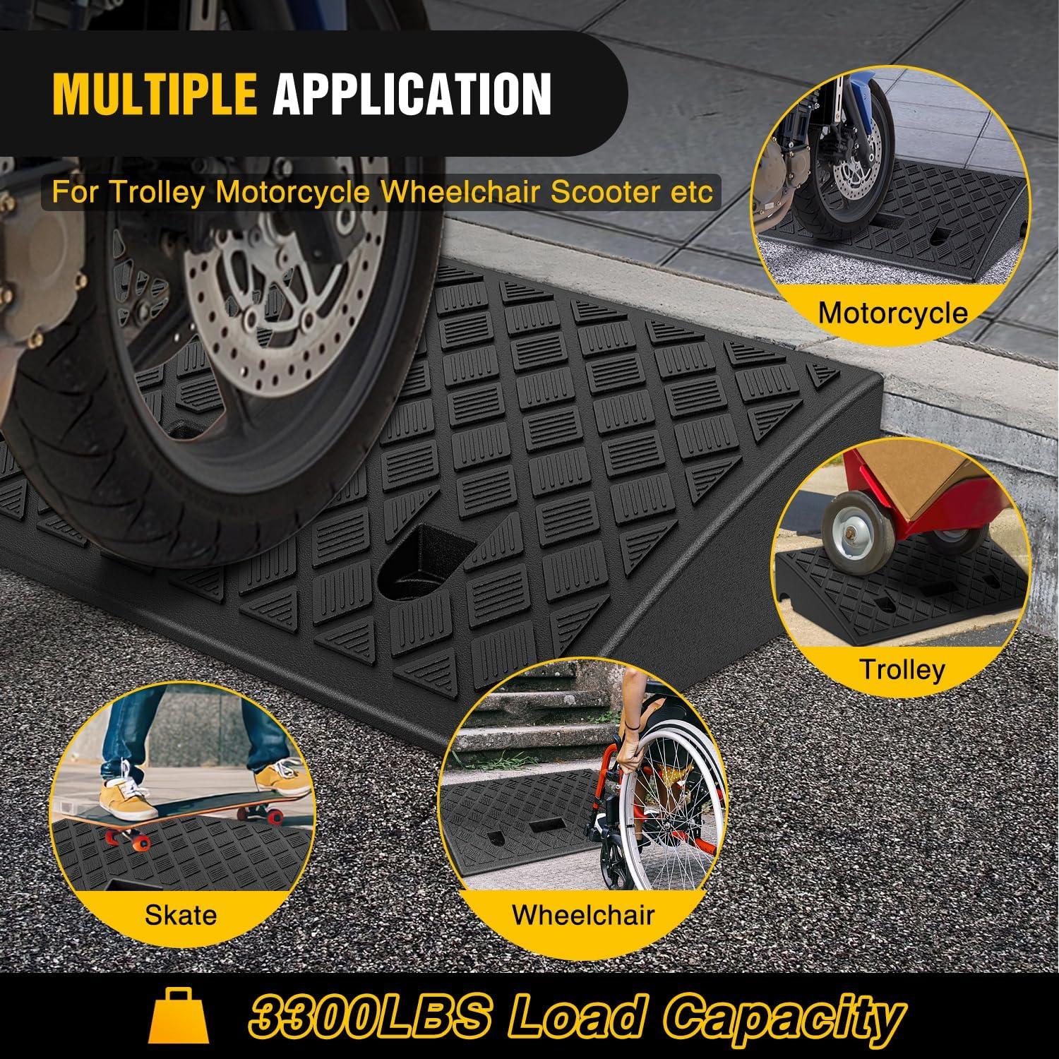 imageNilight Plastic Curb Ramps 42quot Rise Portable Lightweight Heavy Duty Threshold Ramp for Driveway Lawn Mower Scooter Bike Motorcycle Wheelchair 2 Pack