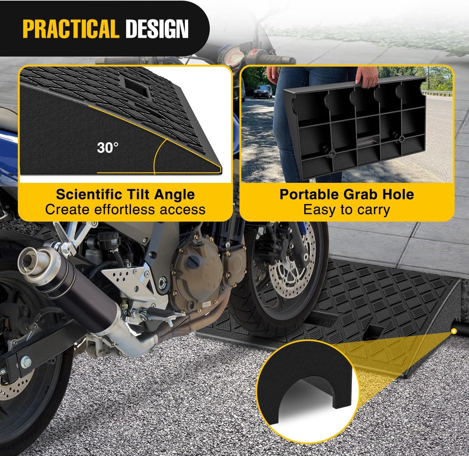 imageNilight Plastic Curb Ramps 42quot Rise Portable Lightweight Heavy Duty Threshold Ramp for Driveway Lawn Mower Scooter Bike Motorcycle Wheelchair 2 Pack