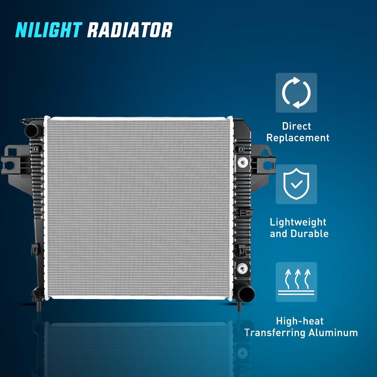 imageNilight Radiator for Jeep Liberty 37L 2002 2003 2004 2005 2006 Engine Coolant Radiator with Oil Cooler Automatic Transmission Replace 52080120AB CU2481 2481Jeep Liberty 37L 20022006