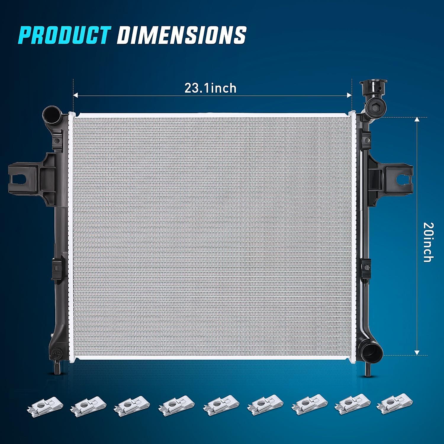 imageNilight Radiator for Jeep Liberty 37L 2002 2003 2004 2005 2006 Engine Coolant Radiator with Oil Cooler Automatic Transmission Replace 52080120AB CU2481 2481Jeep Grand Cherokee 20052010