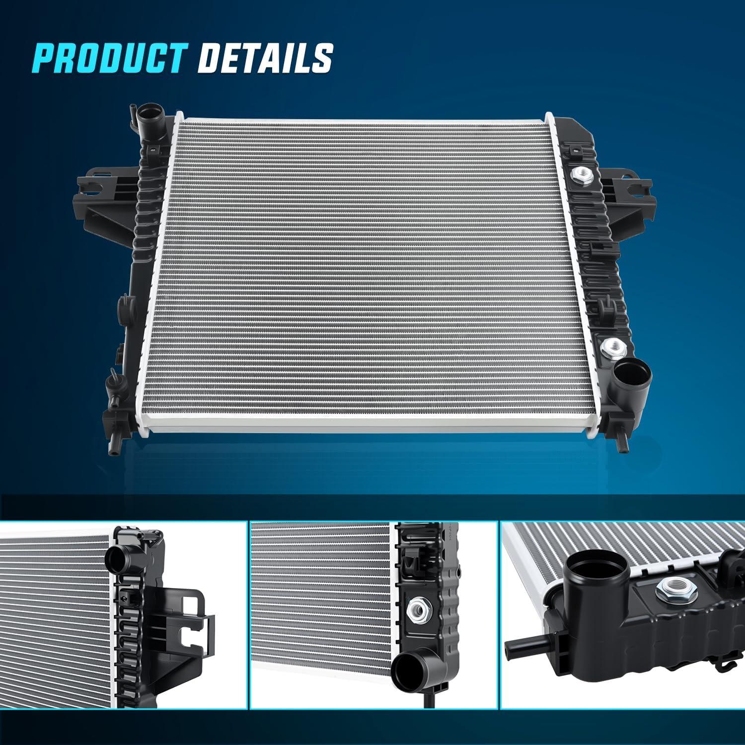 imageNilight Radiator for Jeep Liberty 37L 2002 2003 2004 2005 2006 Engine Coolant Radiator with Oil Cooler Automatic Transmission Replace 52080120AB CU2481 2481Jeep Liberty 37L 20022006