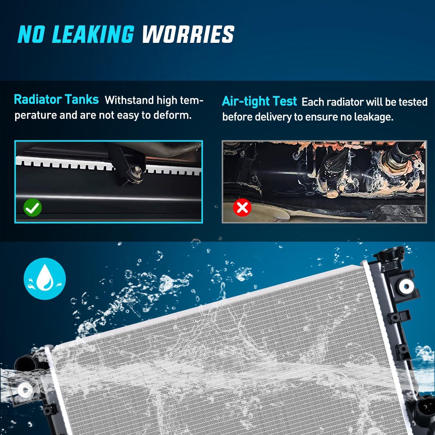 imageNilight Radiator for Jeep Liberty 37L 2002 2003 2004 2005 2006 Engine Coolant Radiator with Oil Cooler Automatic Transmission Replace 52080120AB CU2481 2481Jeep Wrangler V6 20072017