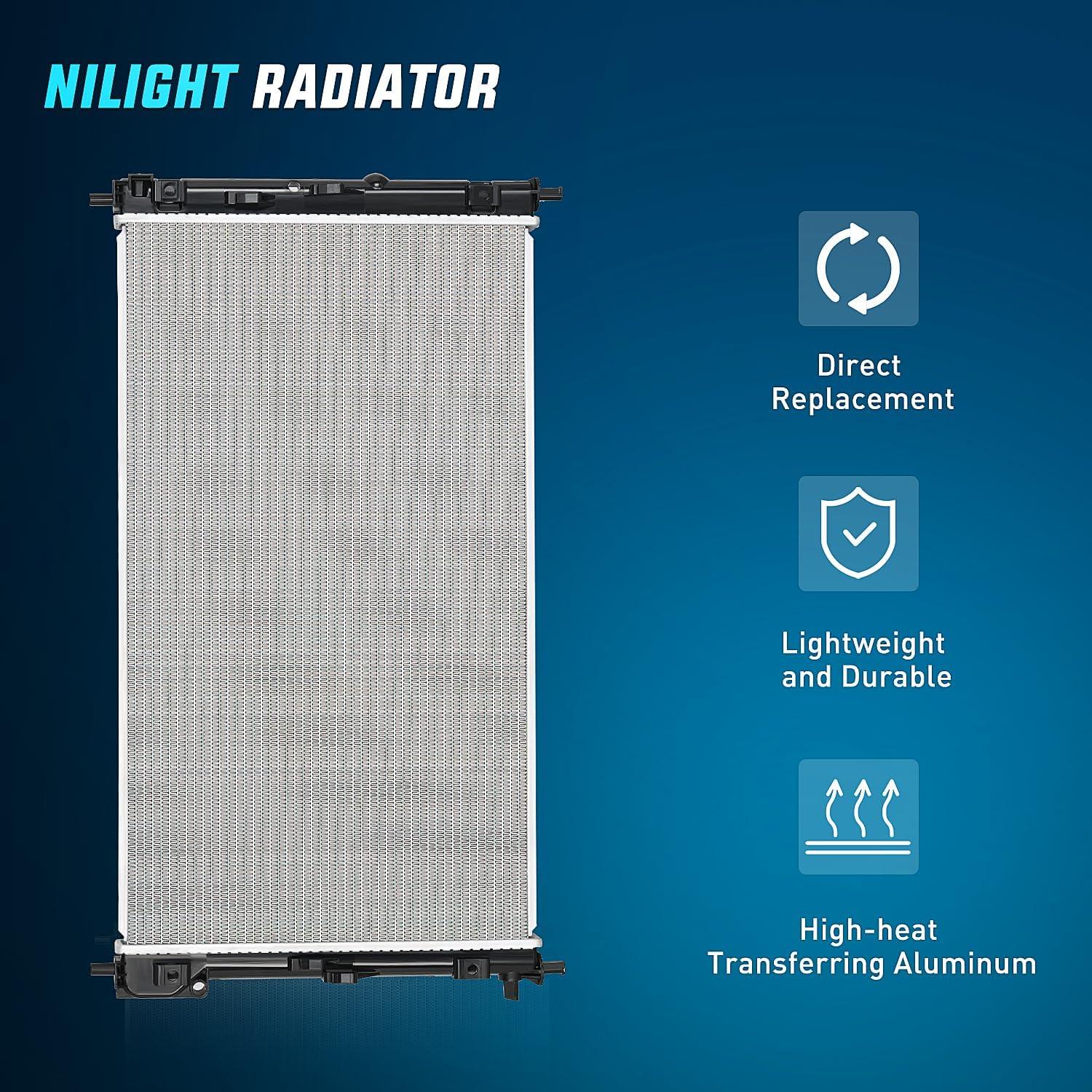 imageNilight Radiator for Jeep Liberty 37L 2002 2003 2004 2005 2006 Engine Coolant Radiator with Oil Cooler Automatic Transmission Replace 52080120AB CU2481 2481Jeep Patriot Compass 20072017