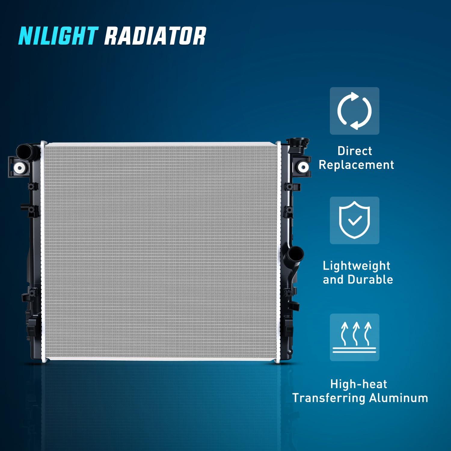 imageNilight Radiator for Jeep Liberty 37L 2002 2003 2004 2005 2006 Engine Coolant Radiator with Oil Cooler Automatic Transmission Replace 52080120AB CU2481 2481Jeep Wrangler V6 20072017