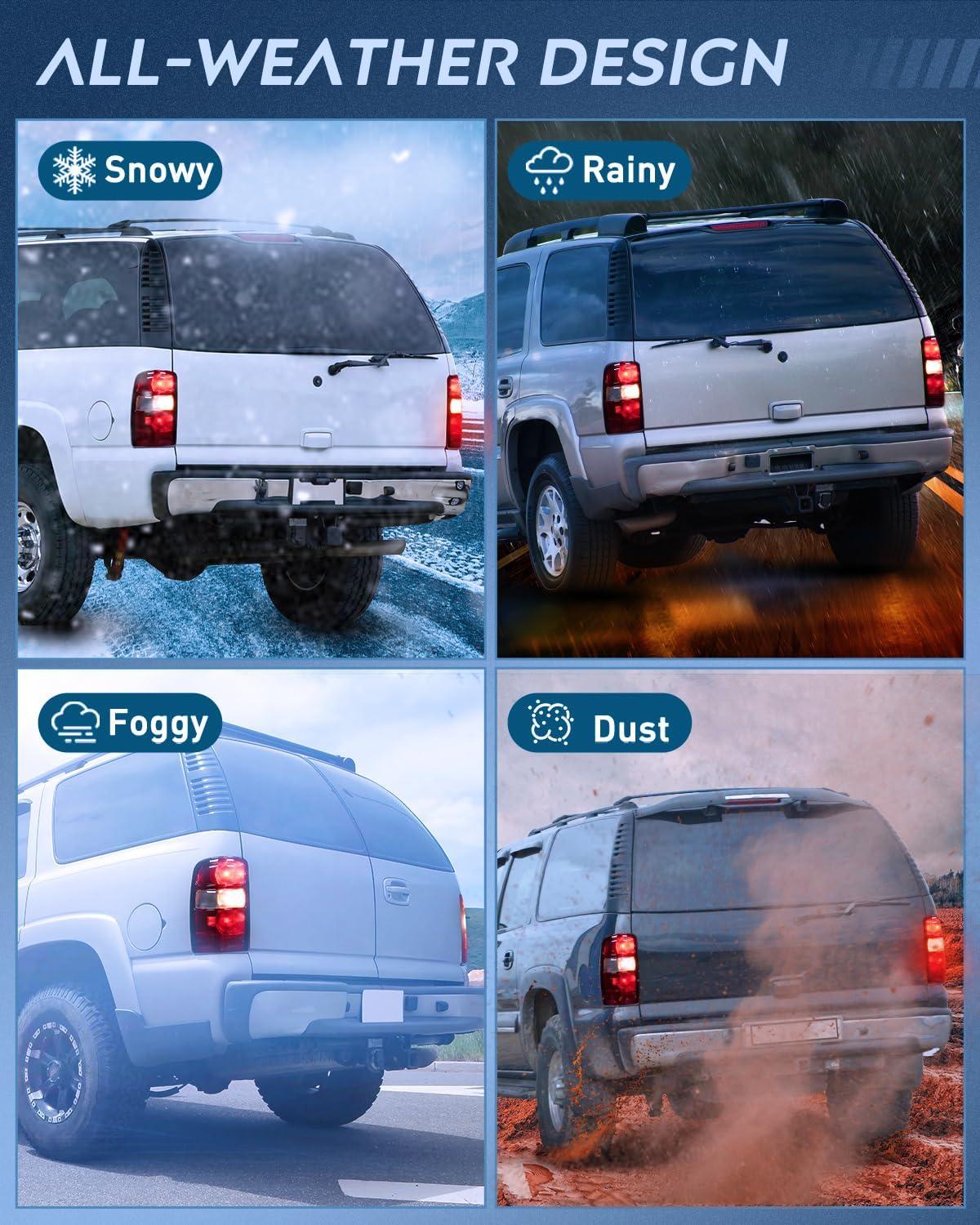 imageNilight Taillight Assembly Compatible with 2000 2001 2002 2003 2004 2005 2006 Chevy Tahoe Suburban GMC Yukon Tail Light OE Style Rear Lamp Replacement Driver and Passenger SideDark Red