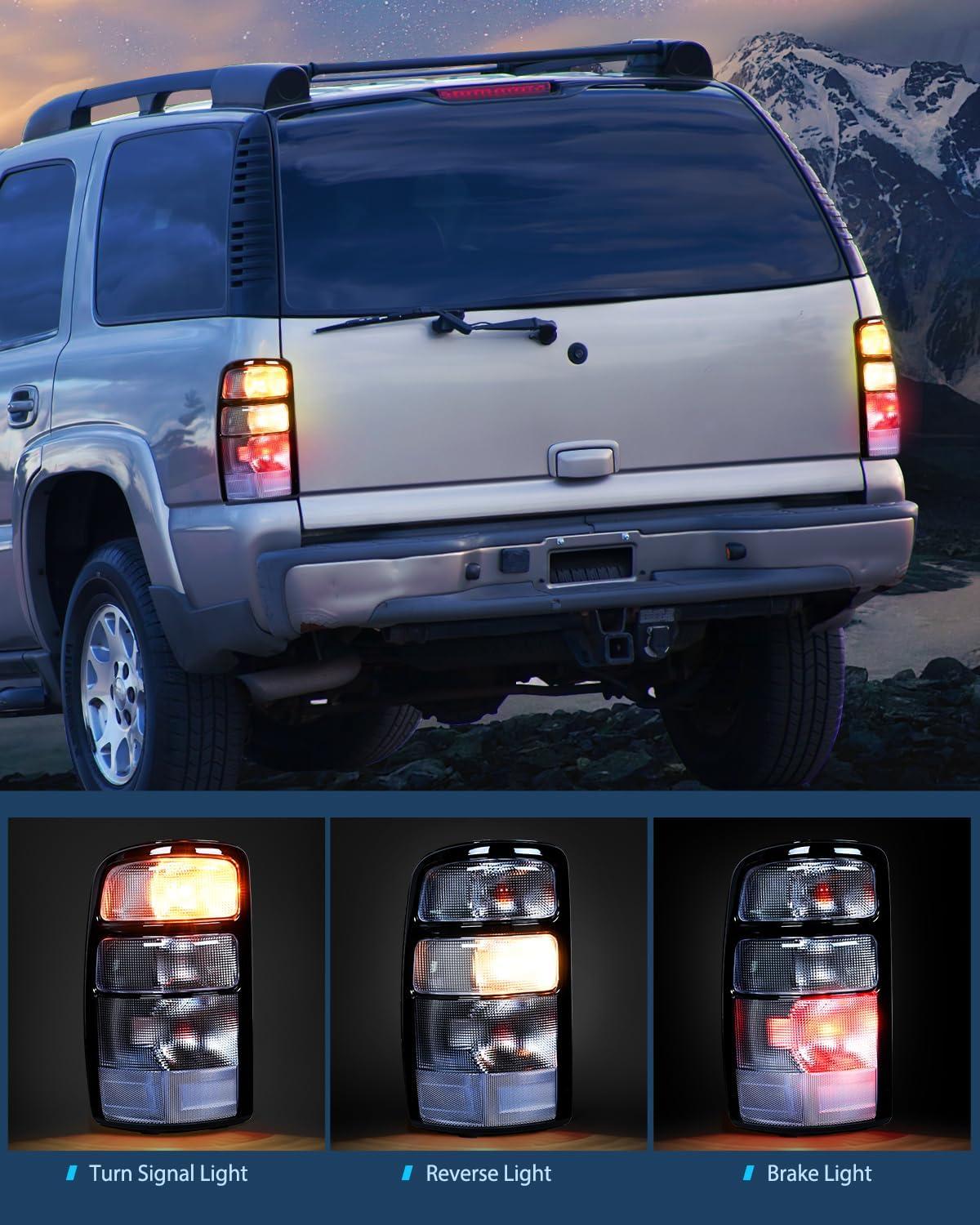 imageNilight Taillight Assembly Compatible with 2000 2001 2002 2003 2004 2005 2006 Chevy Tahoe Suburban GMC Yukon Tail Light OE Style Rear Lamp Replacement Driver and Passenger SideClear