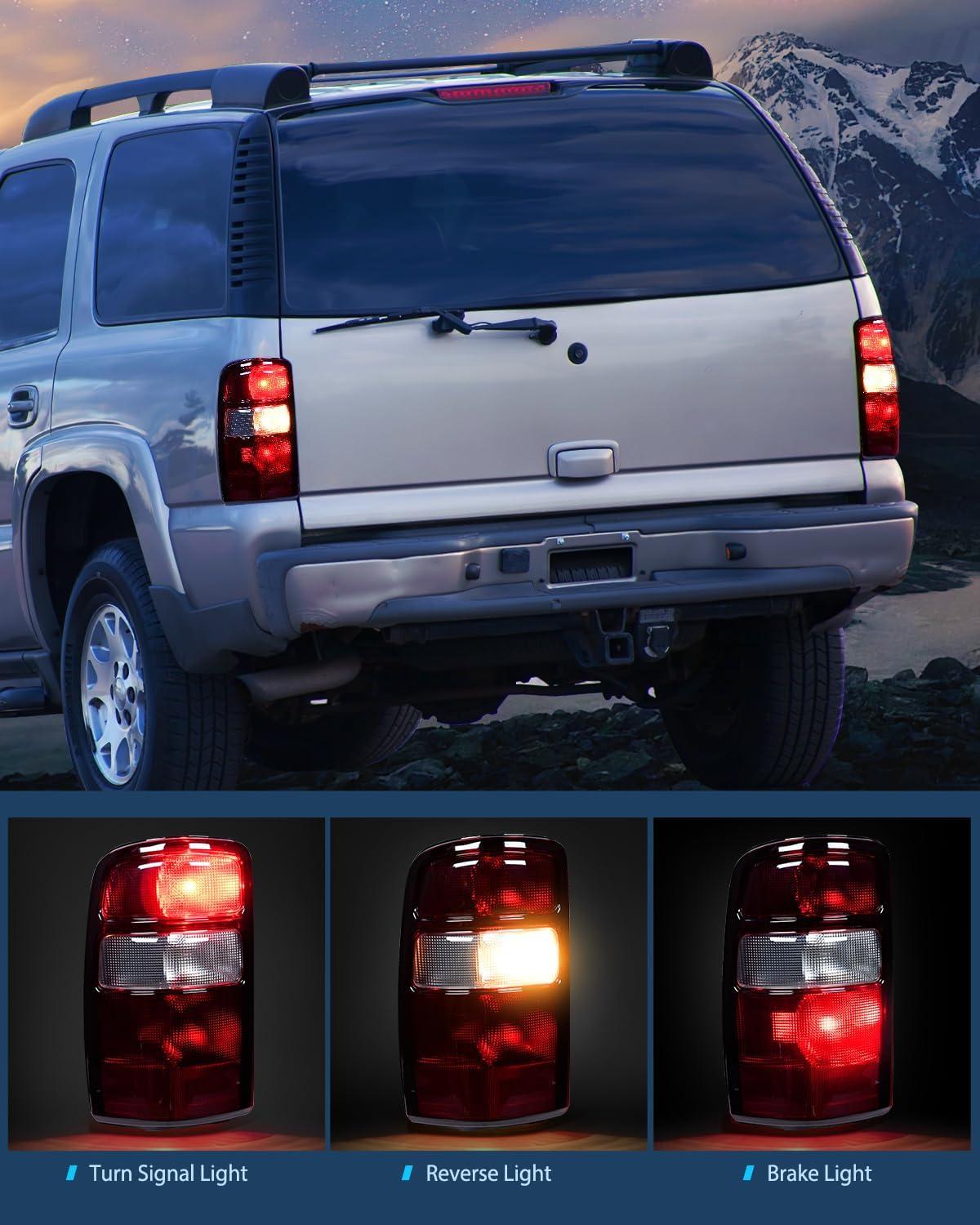 imageNilight Taillight Assembly Compatible with 2000 2001 2002 2003 2004 2005 2006 Chevy Tahoe Suburban GMC Yukon Tail Light OE Style Rear Lamp Replacement Driver and Passenger SideDark Red