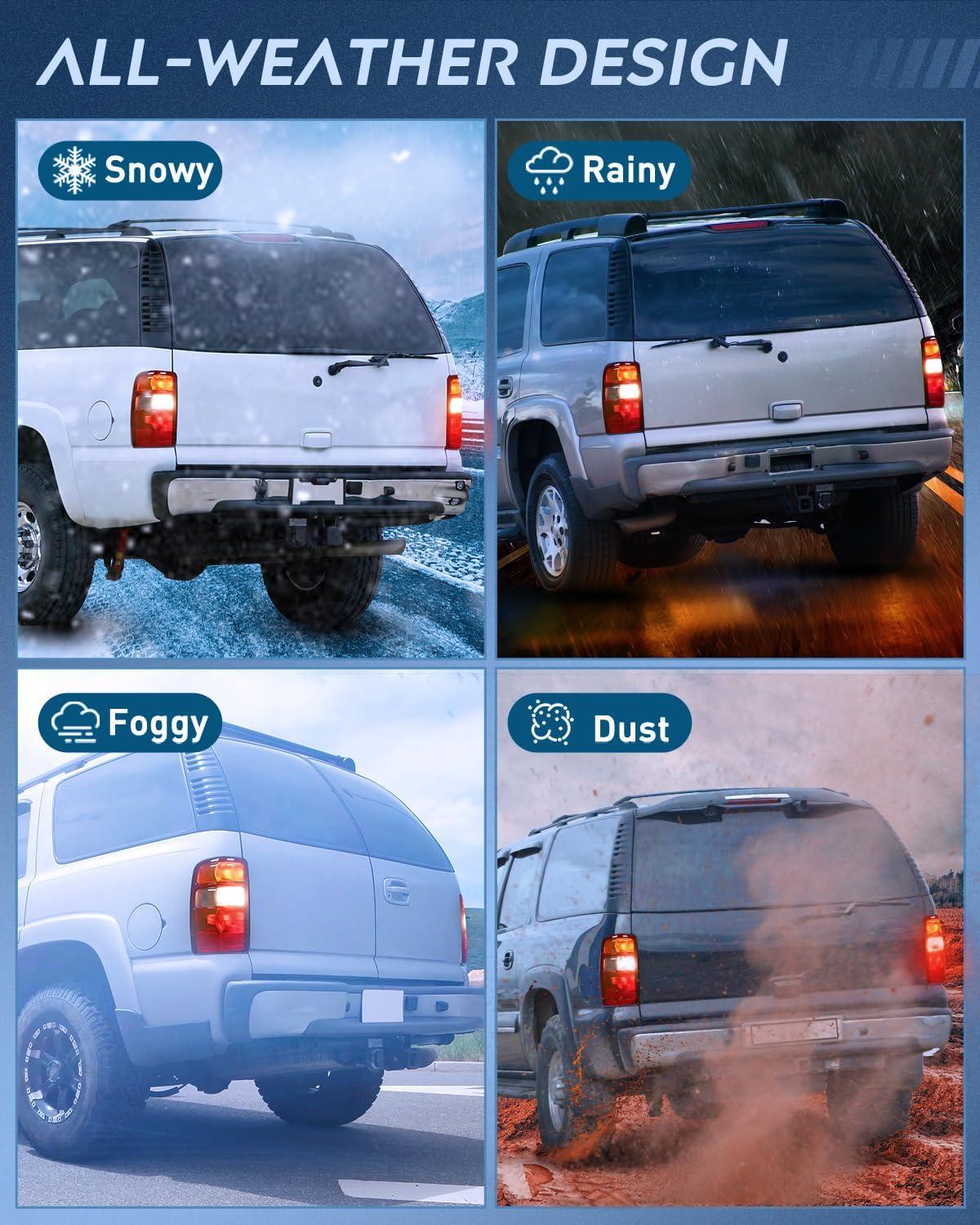 imageNilight Taillight Assembly Compatible with 2000 2001 2002 2003 2004 2005 2006 Chevy Tahoe Suburban GMC Yukon Tail Light OE Style Rear Lamp Replacement Driver and Passenger SideRedRed Border