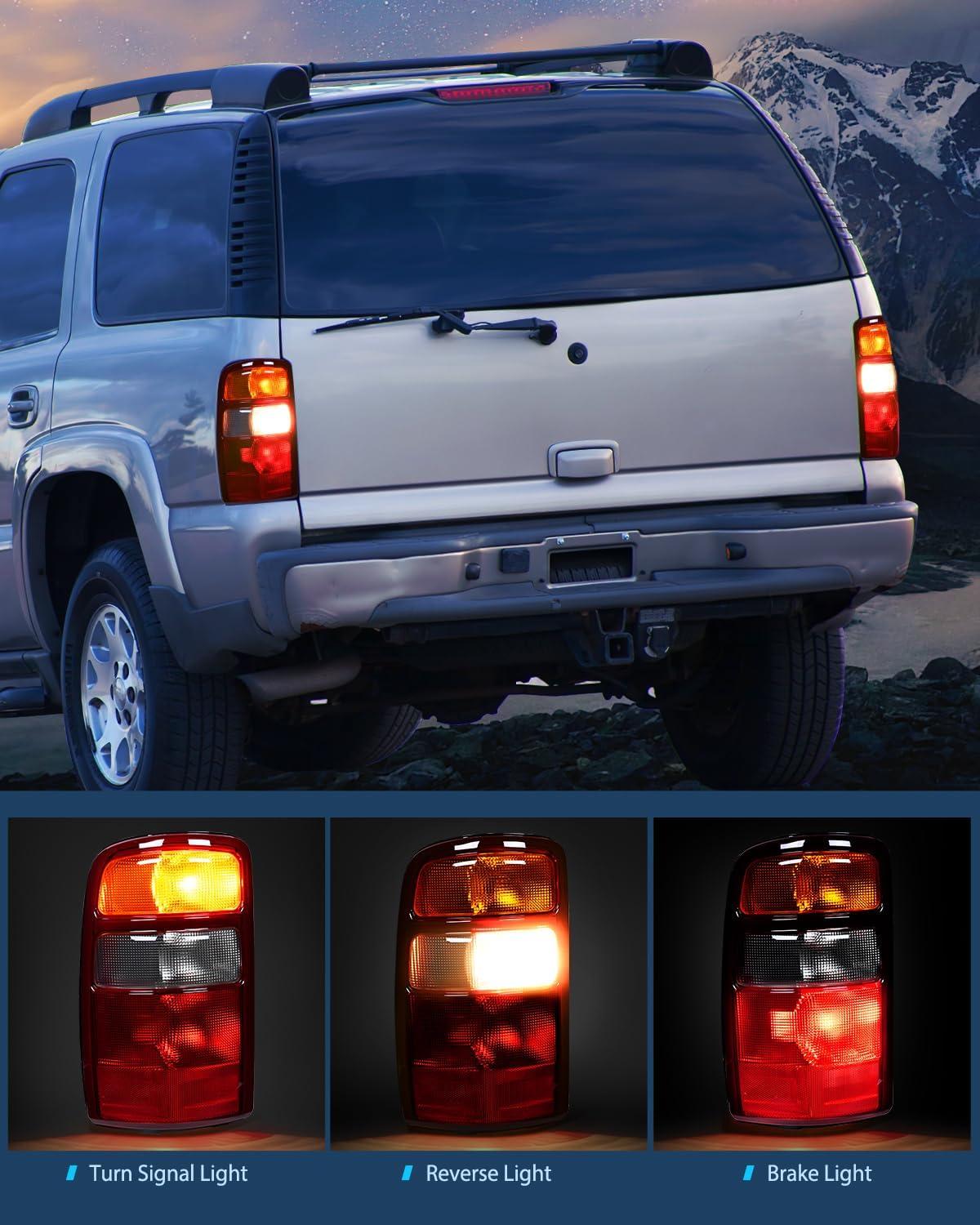 imageNilight Taillight Assembly Compatible with 2000 2001 2002 2003 2004 2005 2006 Chevy Tahoe Suburban GMC Yukon Tail Light OE Style Rear Lamp Replacement Driver and Passenger SideRedRed Border