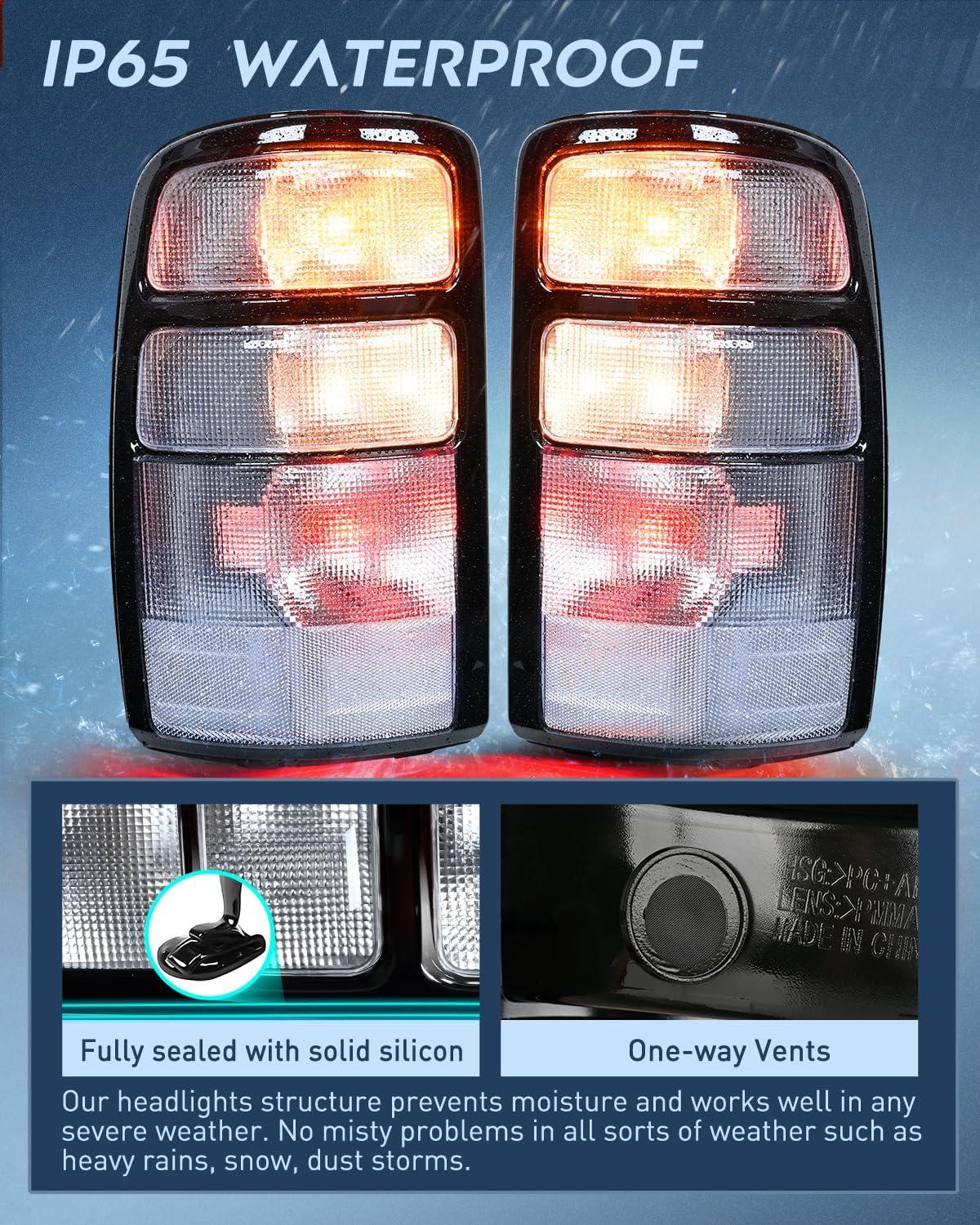 imageNilight Taillight Assembly Compatible with 2000 2001 2002 2003 2004 2005 2006 Chevy Tahoe Suburban GMC Yukon Tail Light OE Style Rear Lamp Replacement Driver and Passenger SideClear