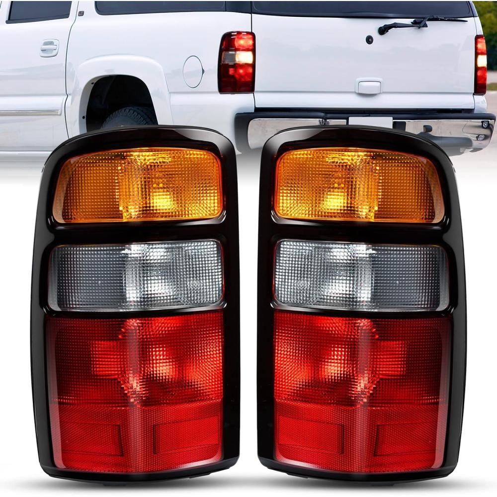 imageNilight Taillight Assembly Compatible with 2000 2001 2002 2003 2004 2005 2006 Chevy Tahoe Suburban GMC Yukon Tail Light OE Style Rear Lamp Replacement Driver and Passenger SideBlackBlack Border
