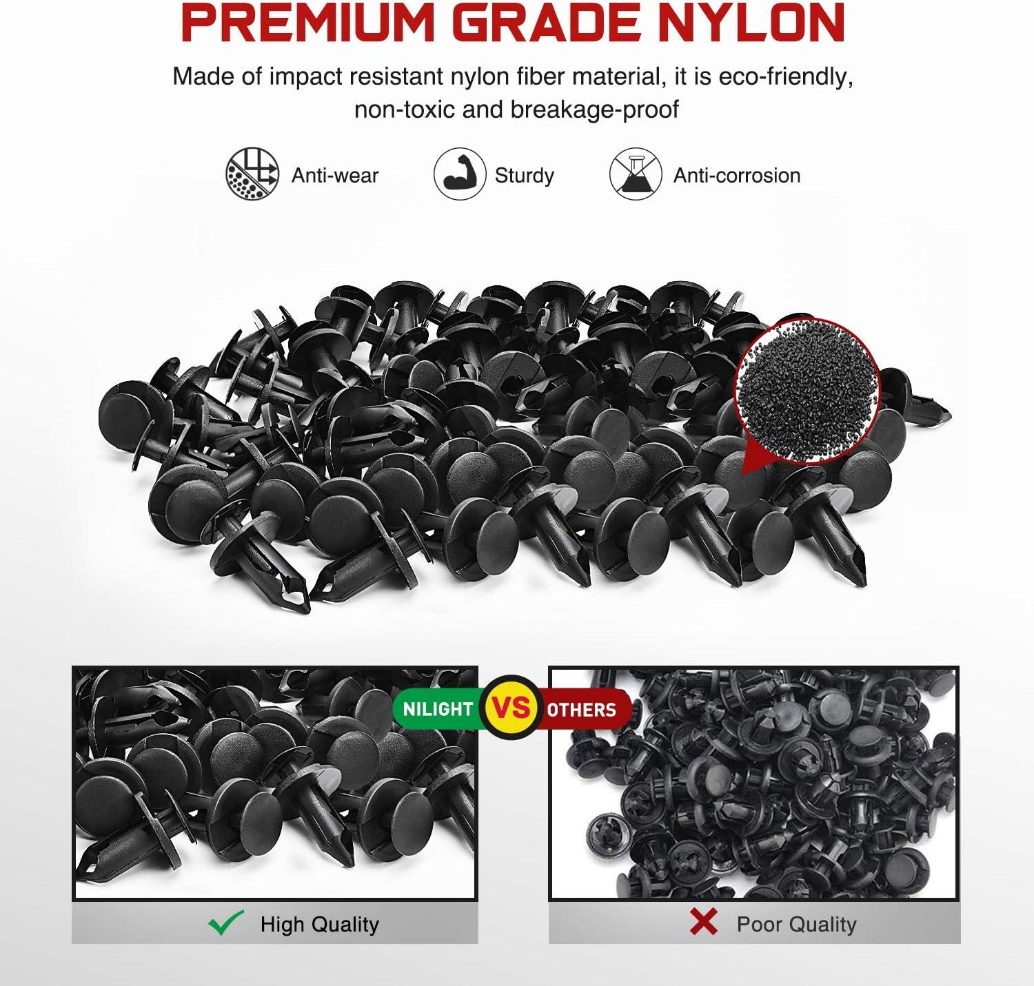 imageNilight 100PCS Front Bumper PushType Retainer Clips91503SZ3003 10mm1PC Bonus Fastener Remover for Honda and AcuraFor GM Ford Chrysler Dodge Jeep