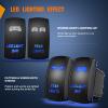 imageNilight 2 Pack Rear Lights Rocker Switch Led Light Bar Switches 5Pin Laser On Off SPST switches 20A12V 10A24V Blue with Jumper Wires Set for Cars Trucks RVsREAR LIGHTSLED LIGHT BAR