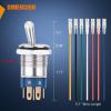 imageNilight 8PCS 12V 20A Round Blue Toggle LED Rocker Switch OnOff Control SPST 3Pins for 12V Car Truck Boat Marine OffRoad Vehicle with 24PCS Wires16mm RGB Toggle Switch