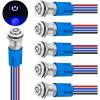 6pcs 12mm LED Switch Blue