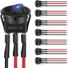imageNilight 8PCS 12V 20A Round Blue Toggle LED Rocker Switch OnOff Control SPST 3Pins for 12V Car Truck Boat Marine OffRoad Vehicle with 24PCS Wires8Pcs Universal Switch