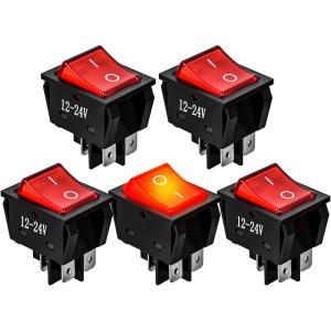 imageNilight 12PCS 12V Blue Round Toggle LED Switch 20A 12V DC OnOff SPST for Car Truck Rocker OnOff Control5PCS Rocker Switches Red LED