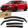 imageNilight Durable in Channel Rain Guards for Honda Civic Hatchback 2016 2017 2018 2019 2020 2021 Window Deflectors Vent Window Visors4pcs