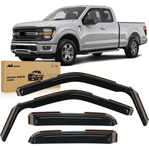 imageNilight in Channel Rain Guards for Ford F150 2004 2005 2006 2007 2008 2009 2010 2011 2012 2013 2014 Super Cab Original Window DeflectorsVent Window Visors4PCSFord F150 Super Cab 20212024