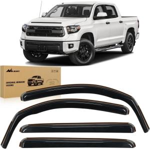 imageNilight in Channel Rain Guards for Tacoma 2005 2006 2007 2008 2009 2010 2011 2012 2013 2014 2015 Double Cab Original Window Deflectors Vent Window Visors4PCSTundra 20072021 CrewMax