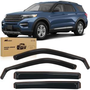 imageNilight in Channel Window Deflectors for Ford Explorer 2011 2012 2013 2014 2015 2016 2017 2018 2019 Vent Window VisorsRain Guards4PCSFord Explorer 20202024