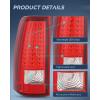 imageNilight Taillight Assembly Compatible with 2003 2004 2005 2006 Chevy Silverado 1500 1500HD 2500 2500HD 3500 2007 Chevrolet Classic Incandescent Type Upgrade LED Tube Tail Lights Rear Brake LampsLED Red