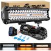 imageNilight 12Inch OffRoad LED Light Bar 300W 3 Lighting Modes WhiteAmberWhiteampampAmber Driving Fog Light Spot Flood Lights with 16AWG Wiring Harness for Truck Car ATV SUV Jeep Boat