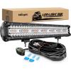 imageNilight 20Inch OffRoad LED Light Bar 420W 3 Lighting Modes WhiteAmberWhiteampampAmber Driving Fog Light Spot Flood Lights with 16AWG Wiring Harness for Truck Car ATV SUV Jeep BoatAmber White with 6 Modes
