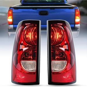 imageNilight Taillight Assembly Compatible with 2003 2004 2005 2006 Chevy Silverado 1500 1500HD 2500 2500HD 3500 2007 Chevrolet Classic Incandescent Type Upgrade LED Tube Tail Lights Rear Brake LampsPair of Driver and Passenger Side