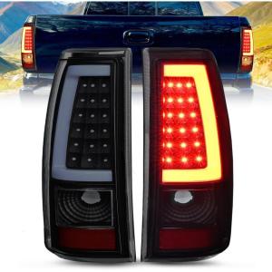 imageNilight Taillight Assembly Compatible with 2003 2004 2005 2006 Chevy Silverado 1500 1500HD 2500 2500HD 3500 2007 Chevrolet Classic Incandescent Type Upgrade LED Tube Tail Lights Rear Brake LampsLED SmokeC Shape