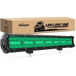 imageNilight 20 Inch LED Light Bar Green Triple Row 420W Spot Flood Combo Off Road Driving Fog Fishing Hunting Emergency Safety Lighting for UTV Pickup Van Boat TractorGreen