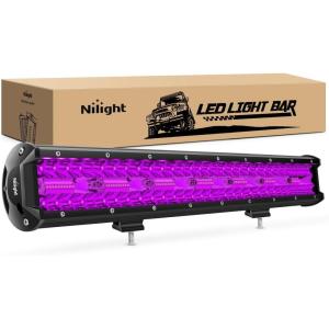 imageNilight 20 Inch LED Light Bar Green Triple Row 420W Spot Flood Combo Off Road Driving Fog Fishing Hunting Emergency Safety Lighting for UTV Pickup Van Boat TractorPurple