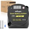 imageNilight Dual Battery Isolator Kit Smart Adjustable 12V 140 AMP Auto Manual Voltage Sensitive Relay VSR Automatic Disconnect Switch Delay Setting Waterproof for Truck Car Van RV ATV UTV Marine Boat140 Amp wVoltmeter